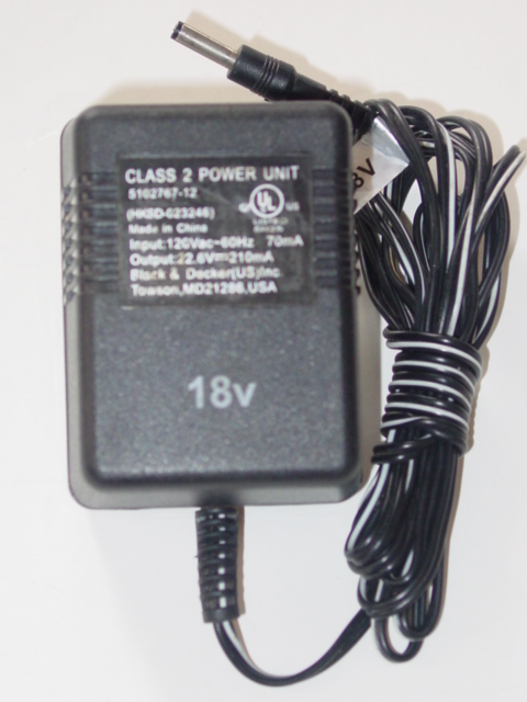NEW Black & Decker 5102767-12 AC Adapter HKSD-023246 22.6V 210mA HKSD023246
